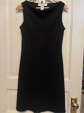 NWOT- Jones New York Black Sleeveless Boatneck Dress